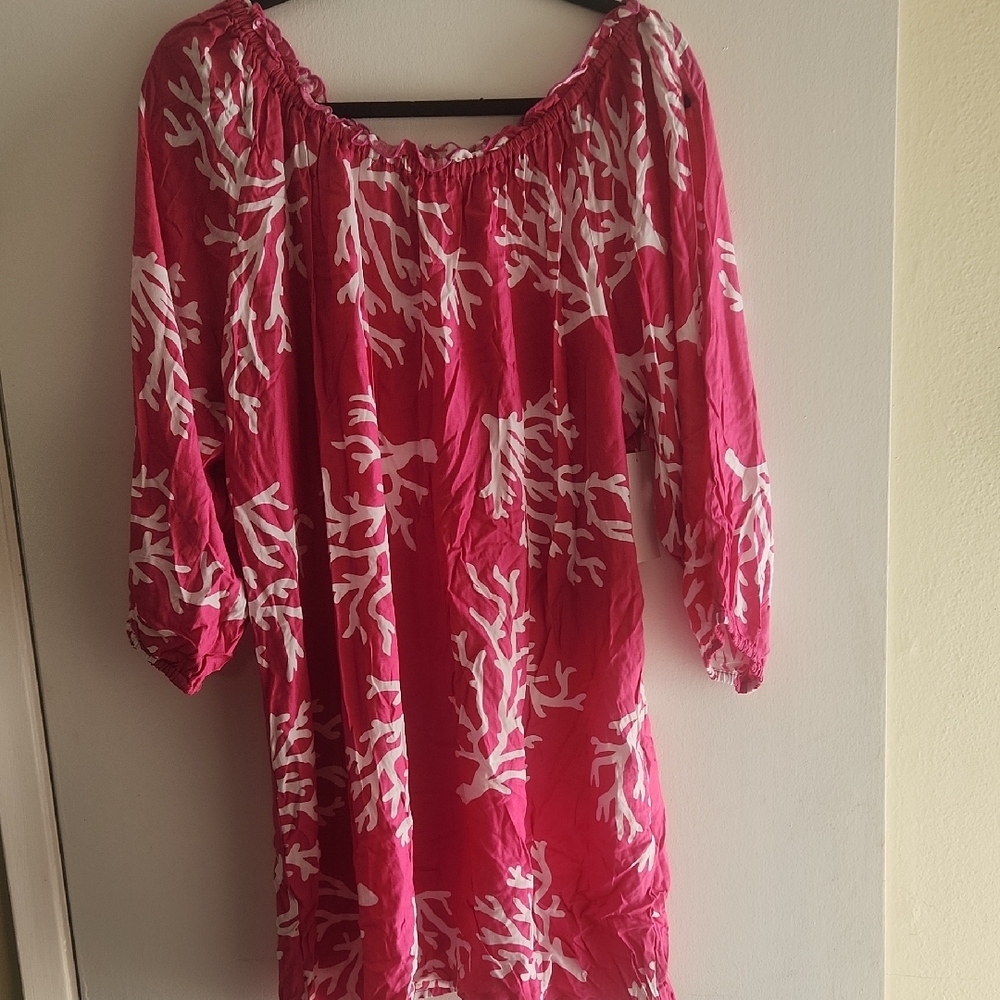 Vibrant Pink and White Women's Tunic